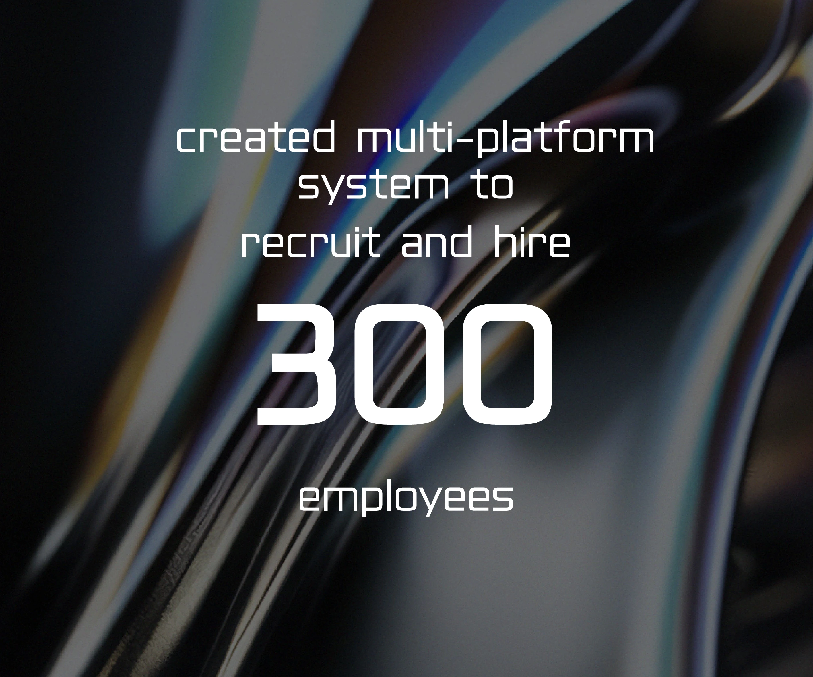 Create multi-platform system to recruit and hire 300 employees